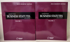 2026 California Business Statutes Annotated Thomson Reuters Desktop NEW