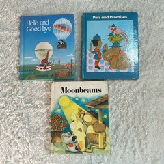 Vintage book lot of 3 readers – homeschool moonbeams, hello and goodbye