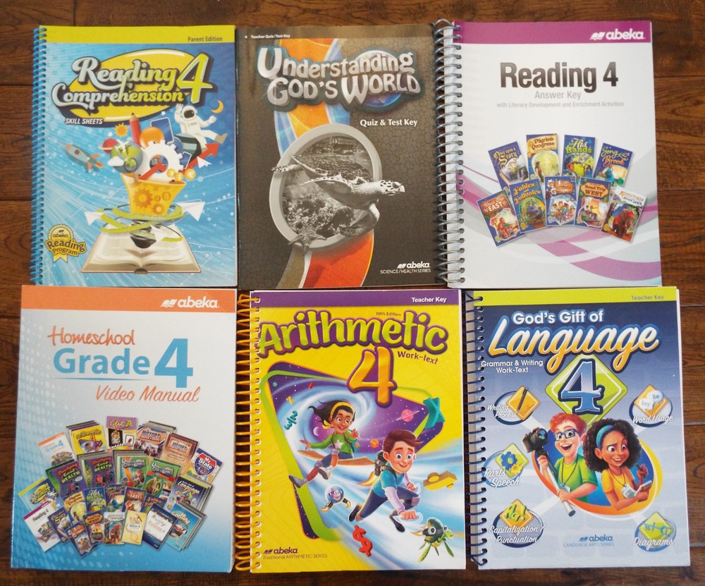 6 Abeka 4th Grade 4 Curriculum Set Video Manual Arithmetic Reading Teacher Keys