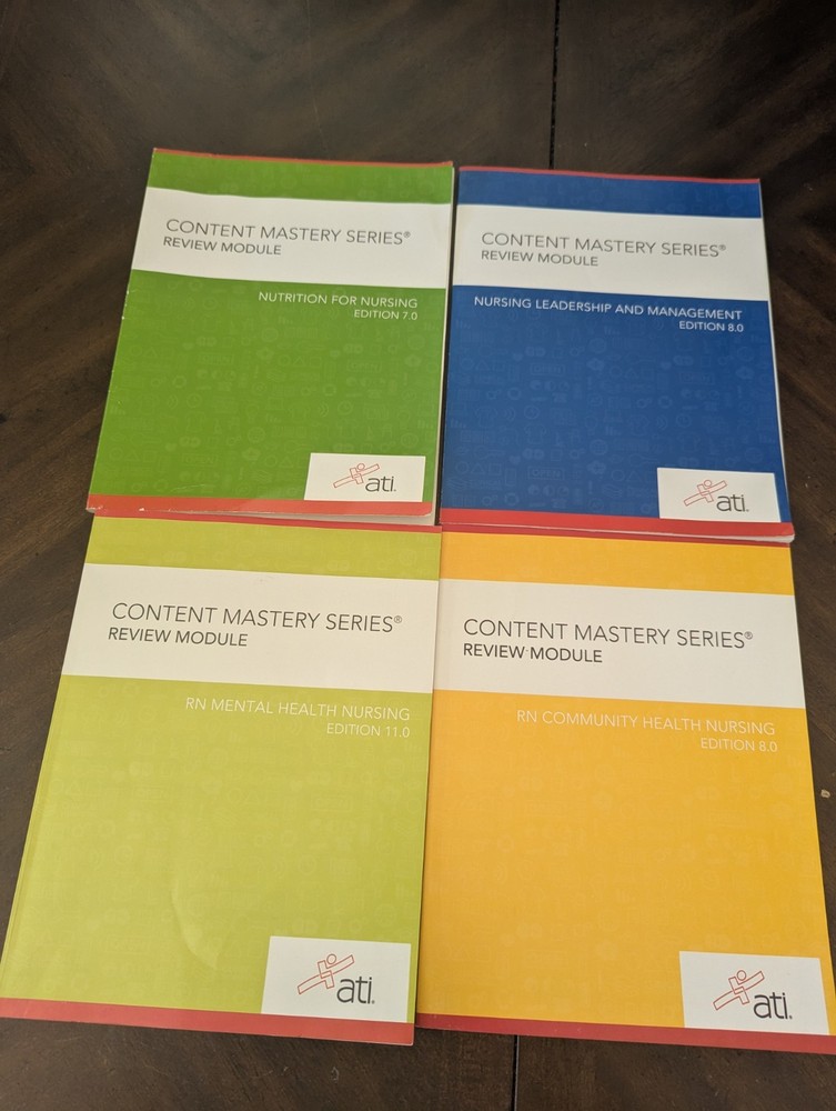 ATI Content Mastery Series Review Modules – 4 Books – RN Nursing 2019