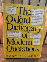 Oxford Quick Référence Ser.: Oxford Dictionary of Modern Quotations by Tony…