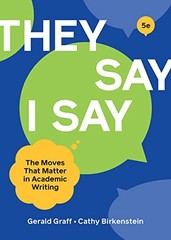They Say I Say (Fifth Edition) – Paperback By Graff, Gerald – GOOD