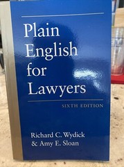 Plain English for Lawyers Paperback Sixth (6th) Ed By Richard C. Wydick GOOD