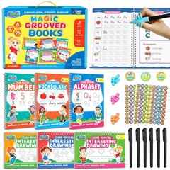 Reusable Handwriting Practice Workbooks for Kids 3-8 – Deep Tracing Grooves, Mat