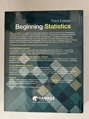 Beginning Statistics 3e Textbook by Hawkes Learning (Hardcover)