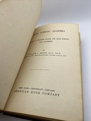 1906 Elements Of Algebra Milne’s Mathematics Book