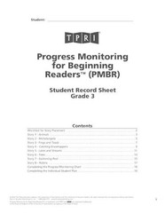 PMBR Student Record Sheets: Grade 3 by Brookes Publishing co (English) Paperback