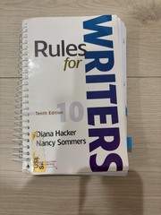 Macmillan Learning Rules for Writers 10th Ed by Hacker & Sommers – Spiral
