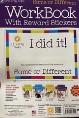 Workbook Same Or Different with Reward Stickers, Pre K-K Workbook, 32 Pages