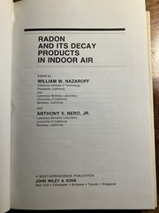 Radon and Its Decay Products in Indoor Air HC/DJ 1988 E2