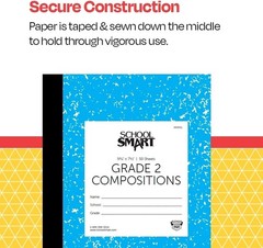 Grade 2 Ruled Composition Notebook Blue Cover 100 Pages