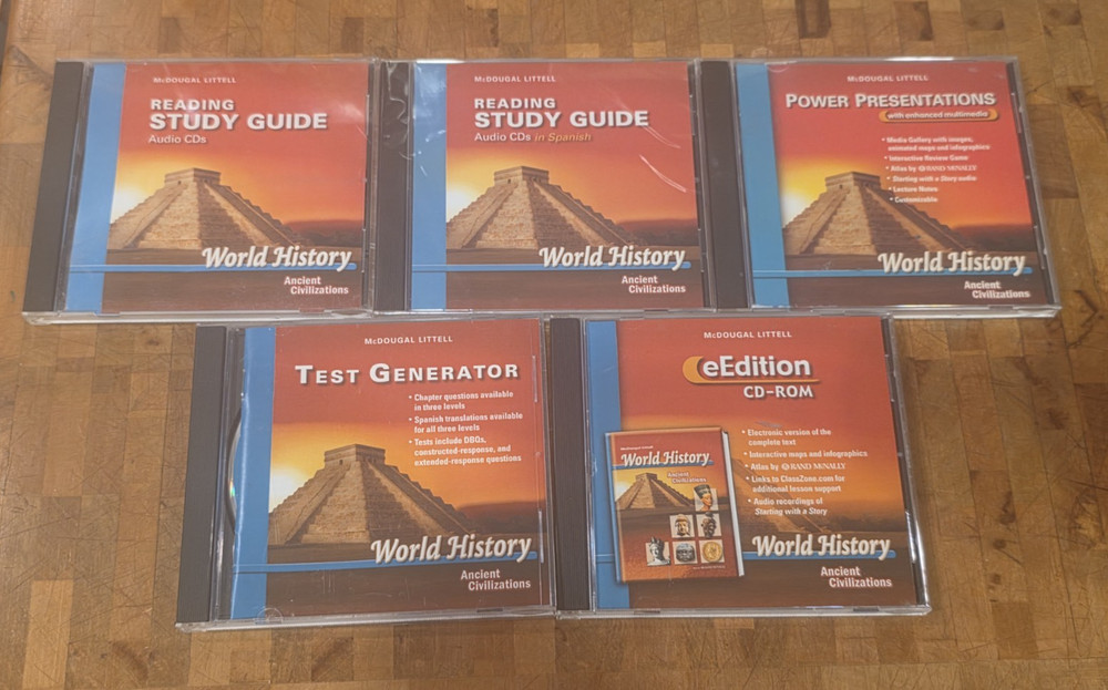 WORLD HISTORY Ancient Civilizations 5 CDs Study Resources Free S&H