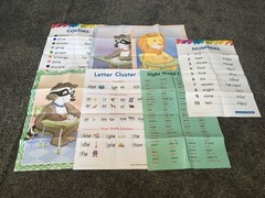 LOT OF 7 SAXON PHONICS & SPELLING CLASSROOM SIZE POSTERS / 34″ X 22″