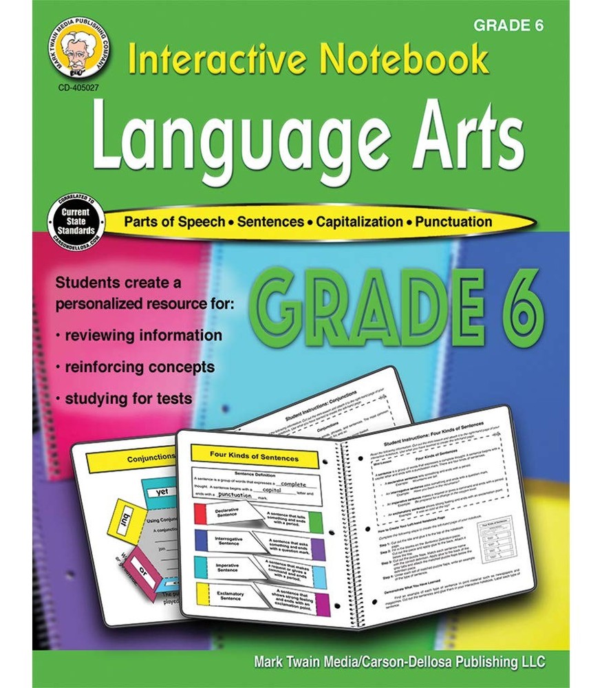 Mark Twain 6th Grade Language Arts Interactive Notebook, Parts of Speech, Pu…