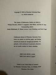 Arithmetic Moduli Of Elliptic Curves N. M. Katz & B. Mazur 1985