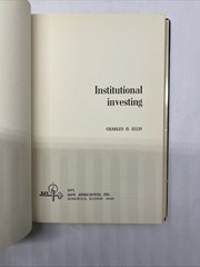Institutional Investing Hardback Book By Charles Ellis Investing Large Portfolio