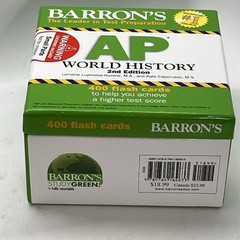 Barron’s AP World History Flash Cards Box Set Ring Study Testing Quiz Aid