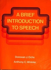 A Brief Introduction to Speech Paperback Anthony C., Ochs, Donova