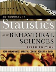Introductory Statistics for the Behavi- 9780471735472, hardcover, Joan Welkowitz