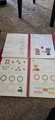 k5 abeka teacher keys, writing tablet, science textbook, alphabet and number…