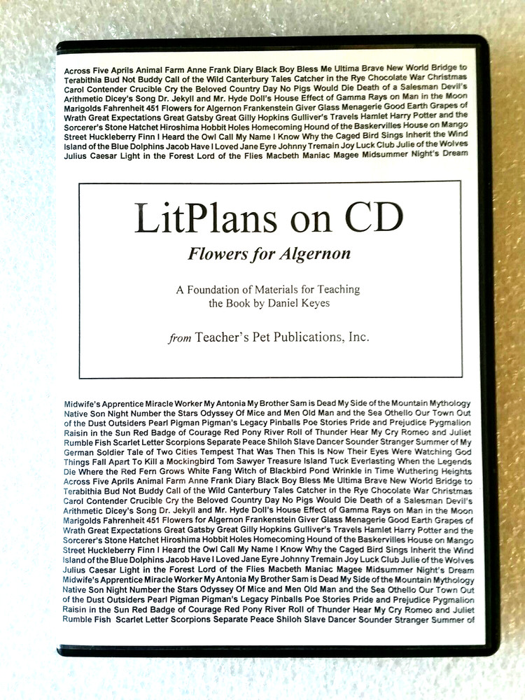 Flowers for Algernon LitPlans 2000 CD-ROM Teacher’s Pet Publications Reference