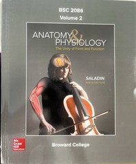 BSC 2086 Volume 2 Anatomy & Physiology Leaf Cover Book Saladin 9th Edition
