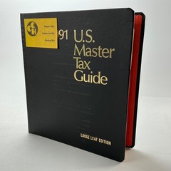 CCH 1991 U.S. Master Tax Guide Loose Leaf Binder Vintage Reference