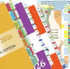 Index Tabs for 2026 CPT & ICD-10-CM Codebook AAPC Version & HCPCS Level II Bo…
