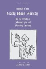 Journal of the Early Book Society Vol. 19 by Driver, Martha, Brand New, Free …