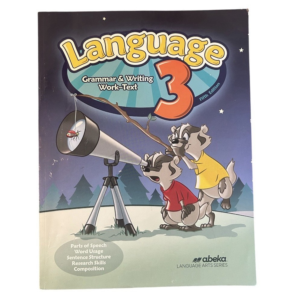 Abeka Language 3 Work Text Key 5th Edition (2018) 3rd Grade Homeschool Unused