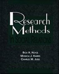 Research Methods in Social Relations – hardcover, Rick H Hoyle, 0155061399