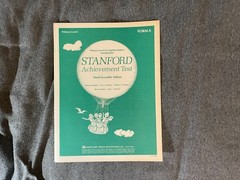 Stanford Achievement Test 1972 Primary Level I Complete Battery Test Booklet A