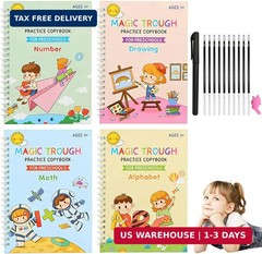 Magic Grooved Writing Books for Kids, Handwriting Practice for Ages 5-7, Tracing