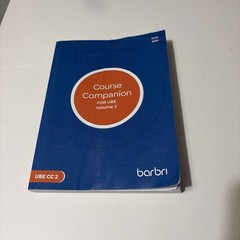 2025 2026 Barbri Bar Exam Course Companion UBE Volume 2 Outlines W/bent corners