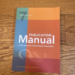 Publication Manual Of The American Psychology Association 7th Edition
