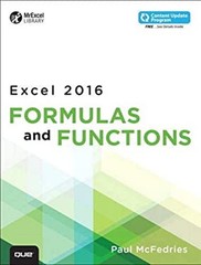 Excel 2016 Formulas and Functions Paperback Paul McFedries