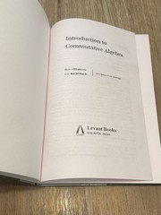 Introduction To Commutative Algebra by M.F. Atiyah & I.G. MacDonald HC / India