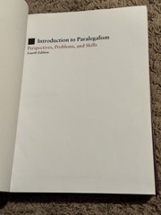 Introduction to Paralegalism By William Statsky 4th Fourth Edition Text Book