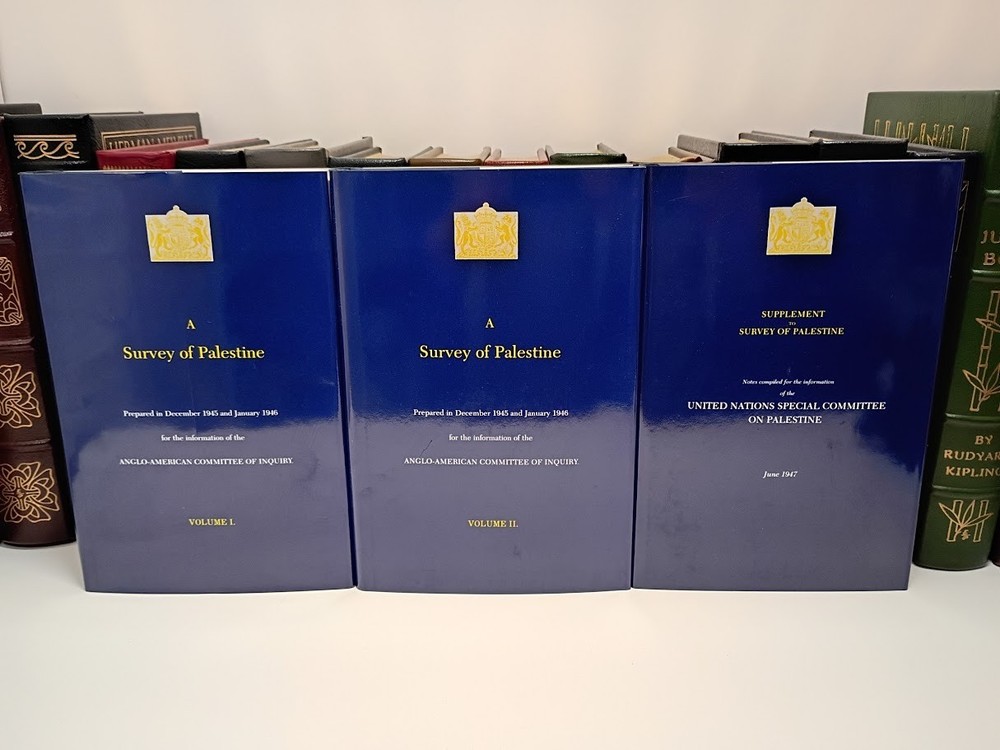 A Survey of Palestine 3 Vol Set 1945-1947 Anglo-American Committee UNSCOP HC NEW