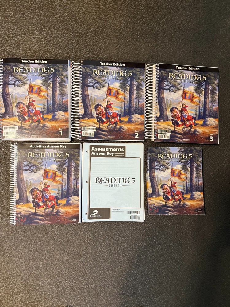 BJU Reading 5 Quests Set, 3rd ed, Teacher’s Manuals, Answer Keys, & Student Text
