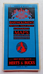 Bartholomew’s Revised Half-Inch Contoured Map. – Sheet 15 – Herts & Bucks -Cloth