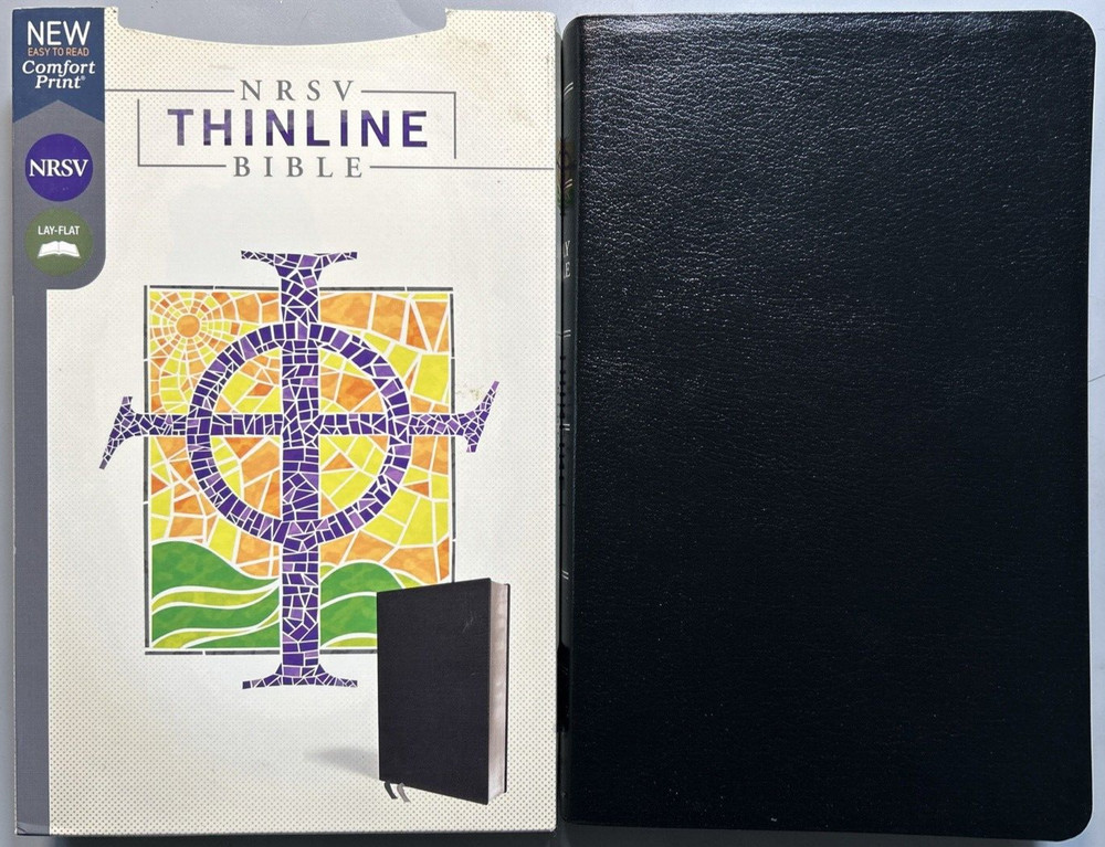 NRSV Thinline Reference Bible Black Bonded Leather Comfort Print Scarce