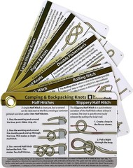 Outdoor Knots Pocket Guide – Waterproof Knot Tying Cards with Mini Carabiner, 22