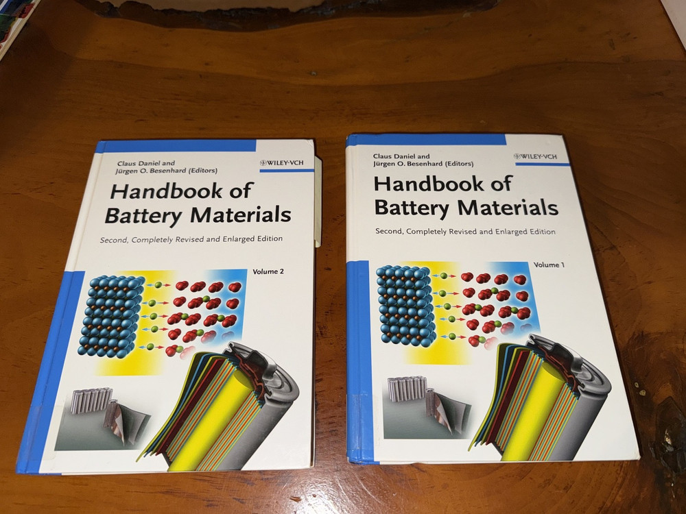 The Handbook of Battery Materials 2nd Edition Hardcover Claus Daniel 2 Volumes
