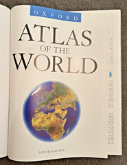 Oxford Atlas of the World Ninth Edition 2001 Oversized Leather Book