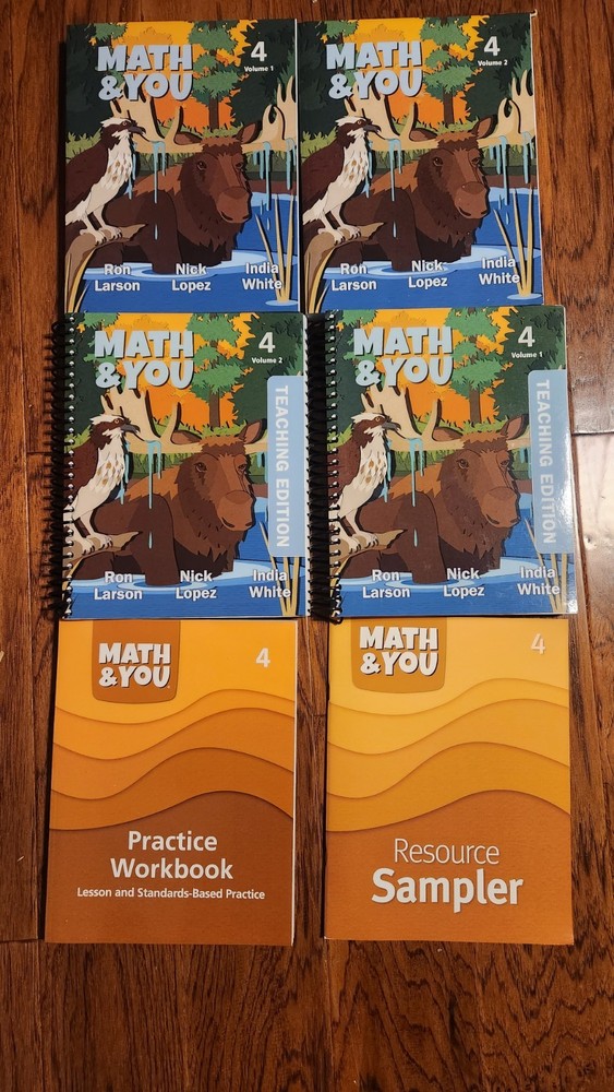 Math & You Grade 4, Volume 1 & 2 Ron Larson, Big Ideas Learning 6piece
