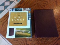 King James Study KJV Bible Bonded Leather Burgundy LARGE PRINT~Retail~99.99