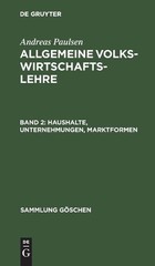 Andreas Paulsen Haushalte, Unternehmungen, Marktformen (Hardback)