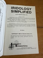 Iridology Simplified: Introduction Science of Iridology Bernard Jensen 1980 Mint