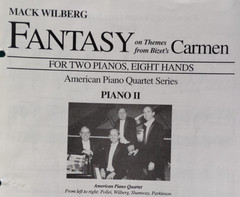 Vintage Sheet Music Book Bizet Carmen Fantasy On Themes Piano Quartet Wilberg